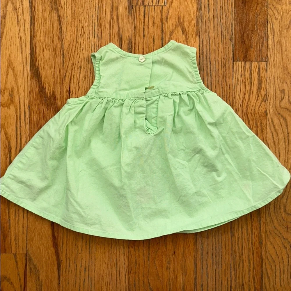 Bonnie Baby Light Green Floral Embroidered Dress with Matching Bloomers